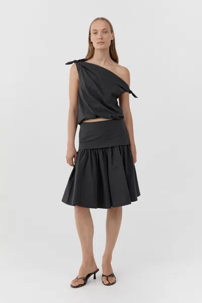 St Agni Circle Hem Gathered Skirt In Magnet
