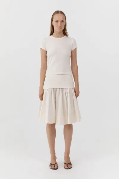 St Agni Circle Hem Gathered Skirt In Neutral