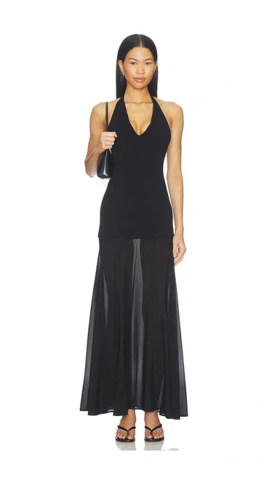 St Agni Circle Hem Halter Dress In Black