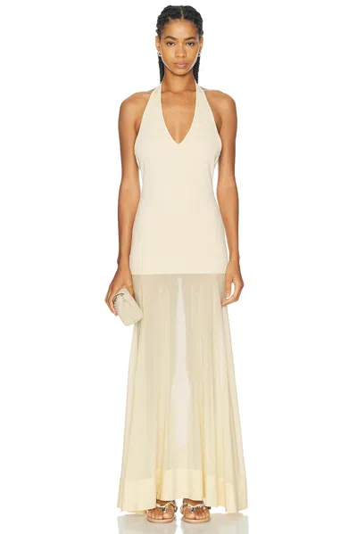 St Agni Circle Hem Halter Dress In White