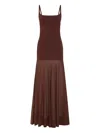 St Agni Circle Hem Silk-blend Maxi Dress In Brown