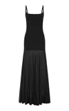 St Agni Circle Hem Silk-blend Maxi Dress In Black