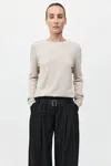 St Agni Classic Crew Neck Sweater In Creme
