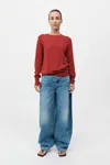 St Agni Classic Crew Neck Sweater In Rosso