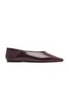 St Agni Classic Fold Leather Flats In Brown