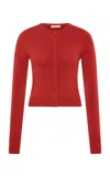 St Agni Classic Knit Cardigan In Red