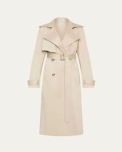 St Agni Classic Mid-length Trench Coat In Champagne