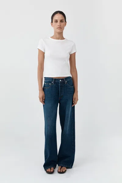 St Agni Classic Mid Rise Jeans In Purple