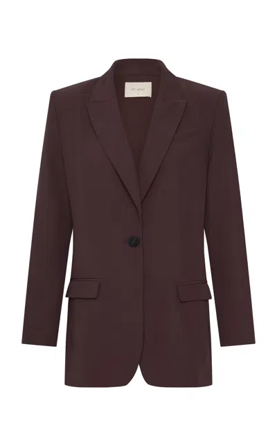 St Agni Classic Nylon-cotton Suiting Blazer In Burgundy