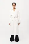 St Agni Classic Double-breasted Trench Coat In Off White