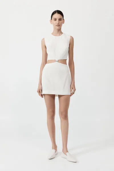 St Agni Clip Buckle Mini Dress In White