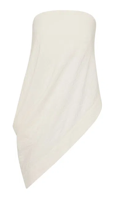 St Agni Cloud Asymm Drape Top In White