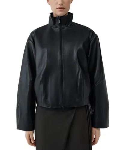 St Agni Coco Leather Jacket In Black