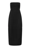 St Agni Cocoon Canvas Midi Dress In Black
