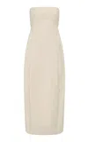 St Agni Cocoon Canvas Midi Dress In White