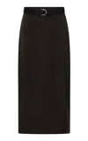 St Agni Cocoon Canvas Midi Skirt In Black