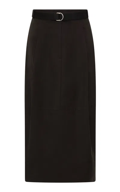 St Agni Cocoon Canvas Midi Skirt In Black