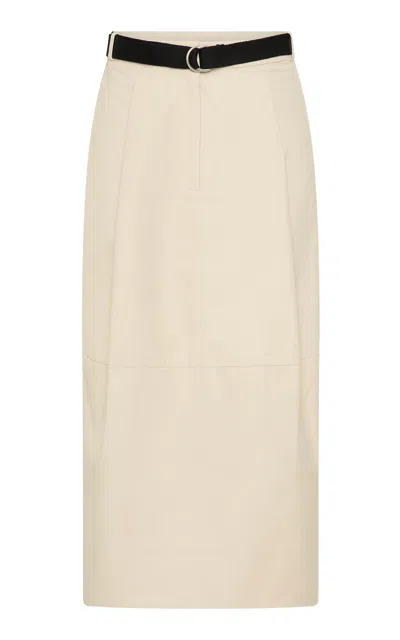 St Agni Cocoon Canvas Midi Skirt In Pink