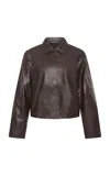 St Agni Cocoon Leather Utility Jacket In Brown