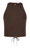 St Agni Cocoon Paper-taffeta Top