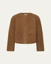 St Agni Cocoon Suede Bomber Jacket In Brown