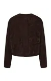 St Agni Cocoon Suede Jacket In Brown