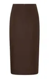 St Agni Column Paper-taffeta Midi Skirt In Brown