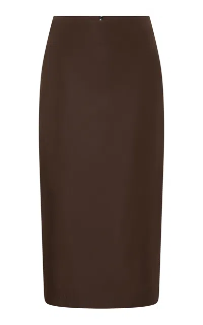 St Agni Column Paper-taffeta Midi Skirt In Brown