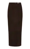 St Agni Column Suede Maxi Skirt In Black