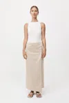 St Agni Column Wrap Skirt In Champagne