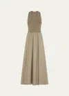 St Agni Plunge Neck Dress In Shadow
