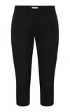 St Agni St. Agni Compact Capri Cotton Slim Leg Pants In Black