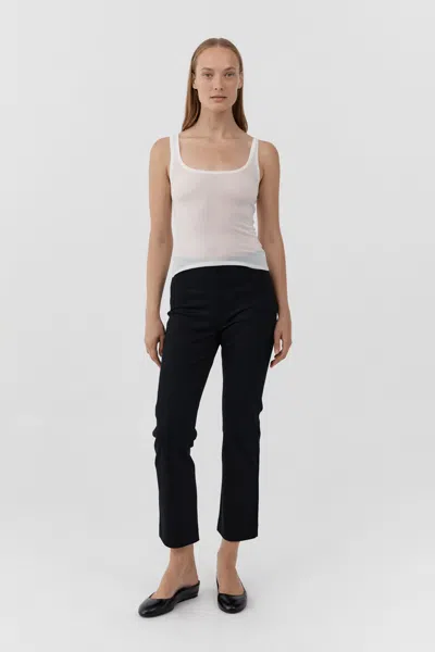 St Agni Compact Cotton Minimal Crop Pants In Black