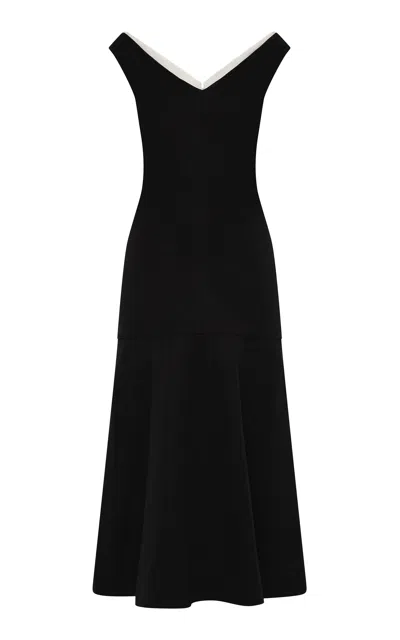 St Agni St. Agni Compact Off Shoulder Cotton Dress In Black
