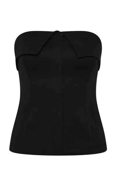 St Agni St. Agni Compact Starpless Bodice Cotton Top In Black