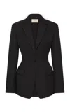 St Agni Contour Wool-blend Suiting Blazer In Black