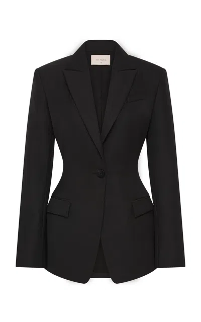 St Agni Contour Wool-blend Suiting Blazer In Black