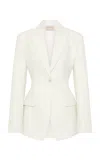 St Agni Contour Wool-blend Suiting Blazer In White