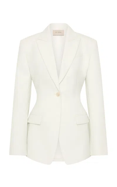 St Agni Contour Wool-blend Suiting Blazer In White