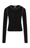 St Agni Contrast Wool Cardigan In Black