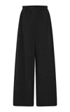 St Agni Corded Cotton-nylon Wide-leg Pants In Black
