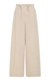 St Agni Corded Cotton-nylon Wide-leg Pants In Off-white