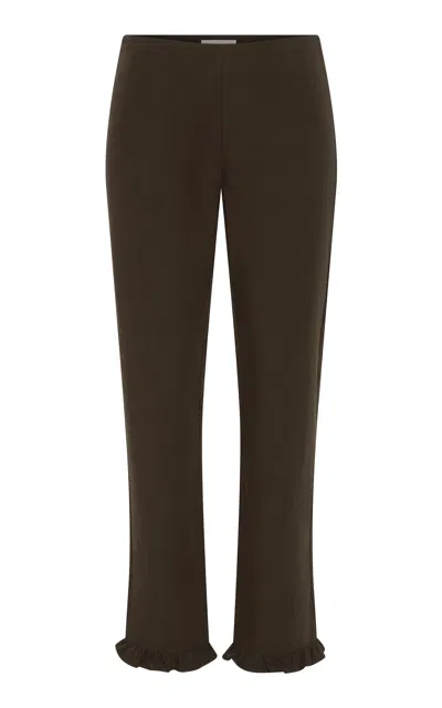 St Agni St. Agni Cotton Baby Frill Cropped Pants In Animal Print