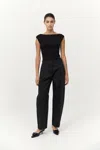 St Agni Cotton Barrel Leg Pants In Black