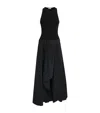 St Agni Cotton-blend Asymmetric Maxi Dress In Black