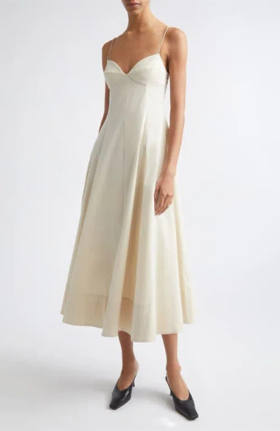 St Agni St. Agni Cotton Blend Cami Midi Dress In Neutral