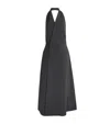 St Agni Cotton-blend Halterneck Maxi Dress In Black