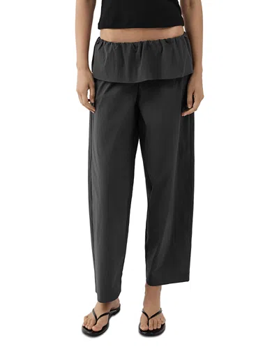 St Agni Cotton Blend Peplum Pants In Black