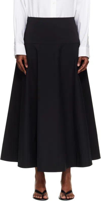 St Agni Cotton Circle Hem Maxi Skirt In Black