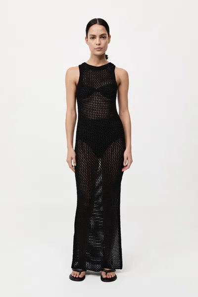St Agni Cotton Crochet Dress In Black